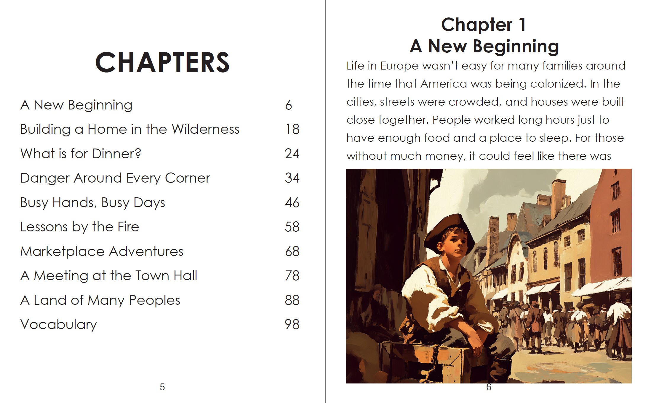 Sample page from The Wonders of Colonial America