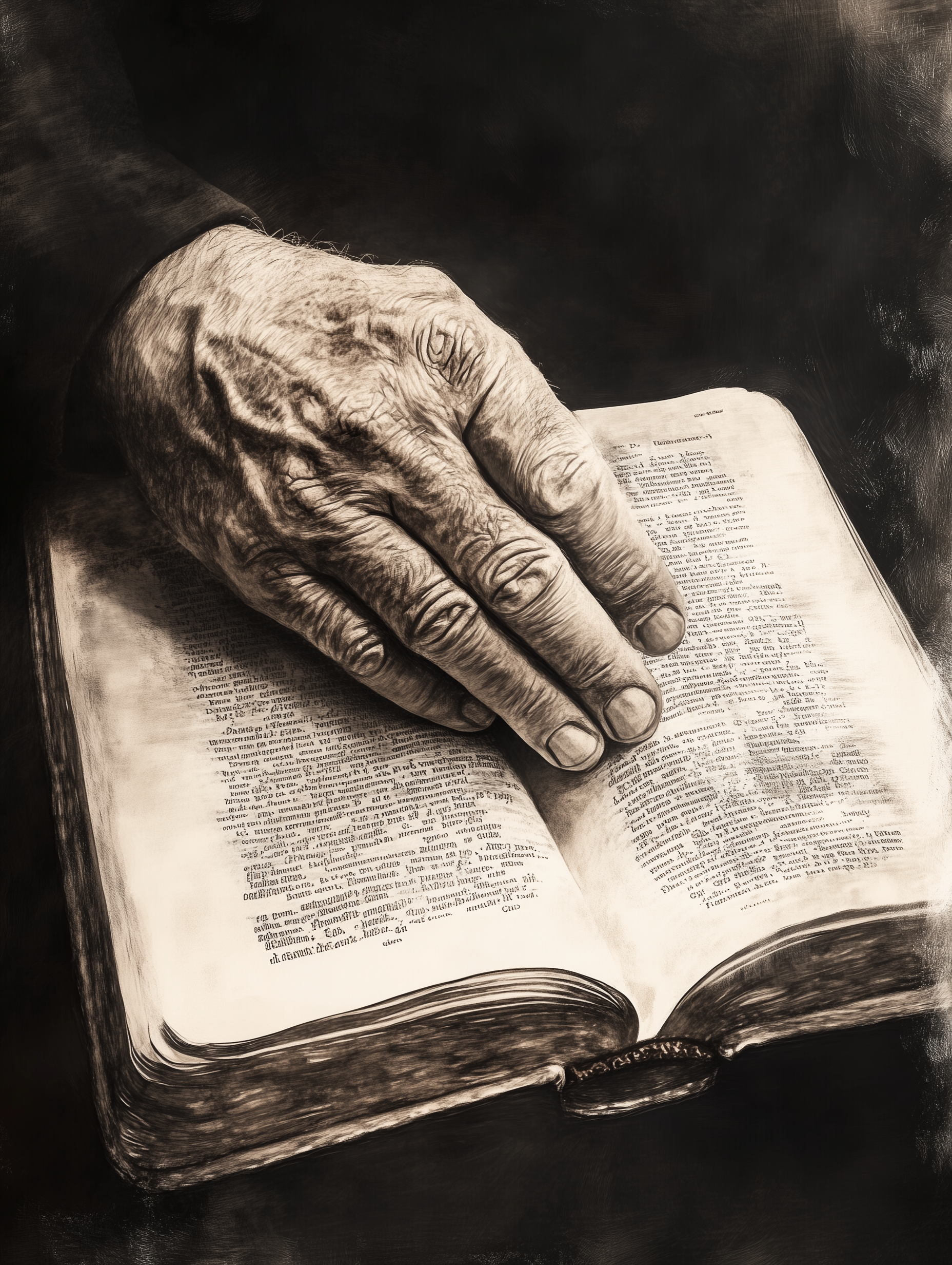 Hand over Bible