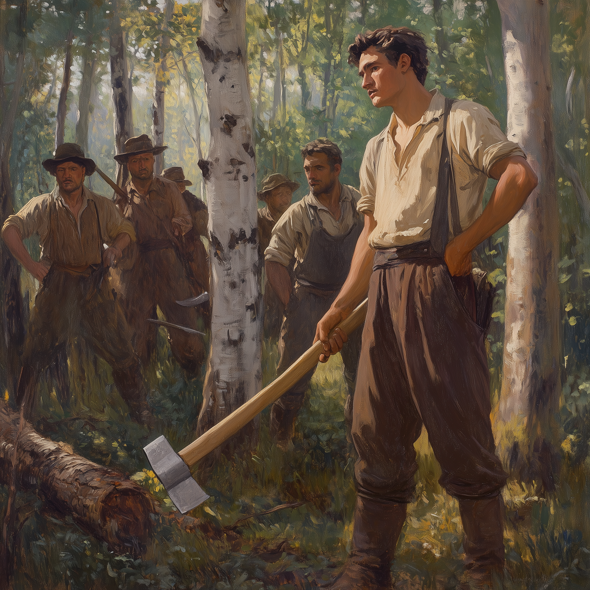 Colonist clearing a forest